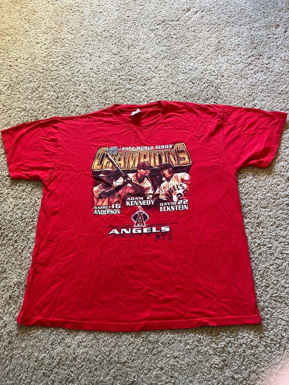 Anaheim Angels 2002 World Series Champions VTG Red Tee